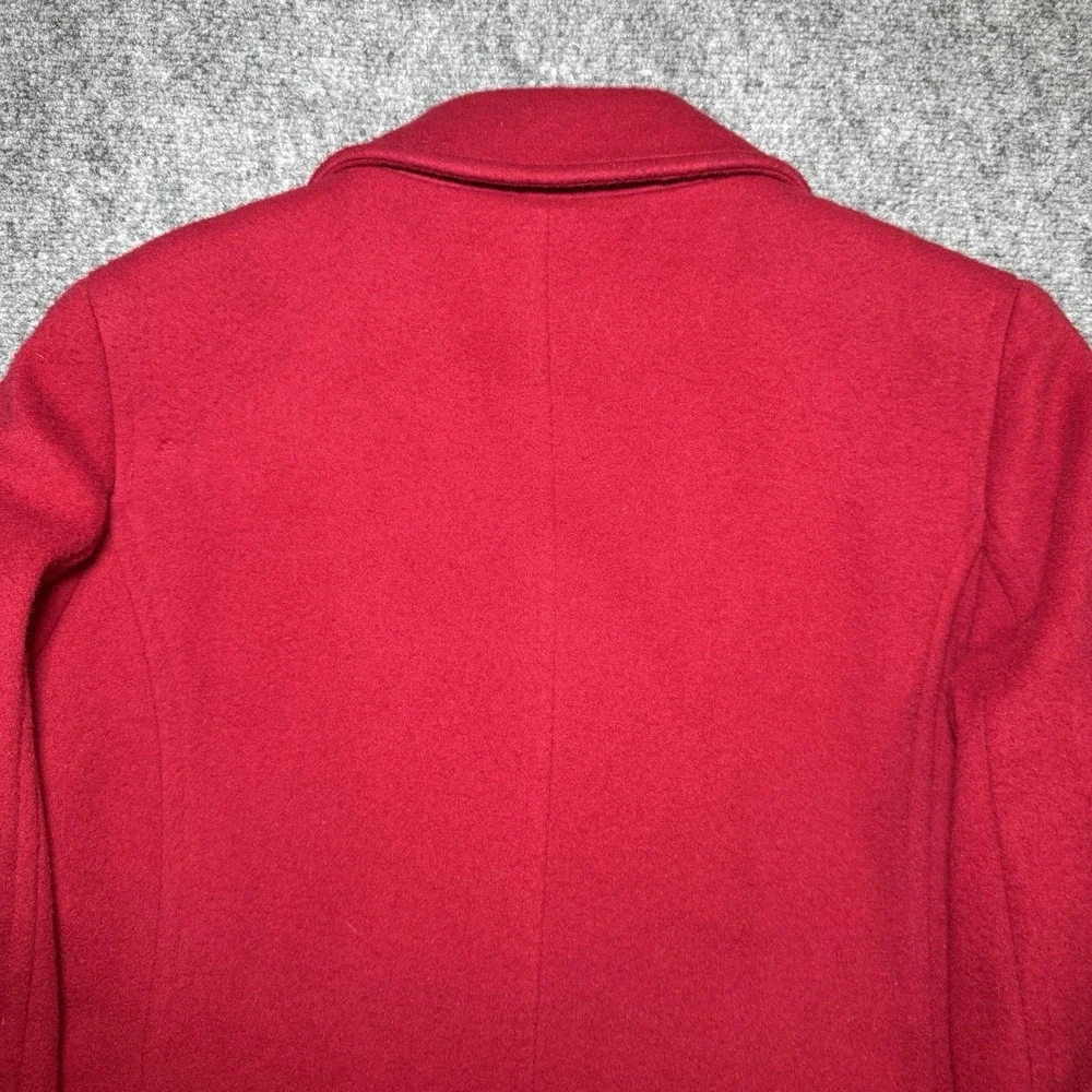 L.L. Bean Lambswool Pea Coat Jacket Women Sz 6 Double Breasted Anchor Thinsulate